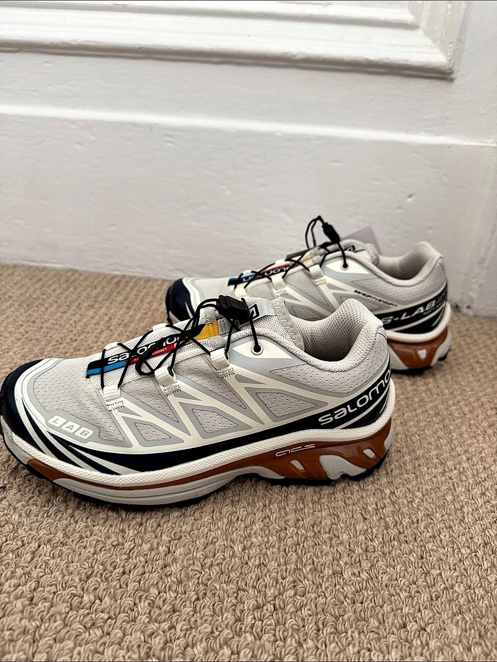 Salomon XT-6 Athletic Shoes in Lunar Rock/Dark Saphire, W6.5, M5.5, EU 38 NWT